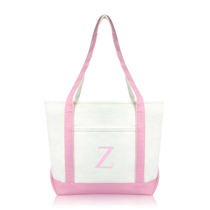 Dalix Medium Personalized Tote Bag Monogrammed Initial Letter - Z