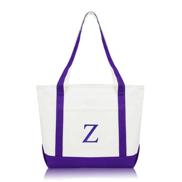 Dalix Medium Personalized Tote Bag Monogrammed Initial Letter - Z