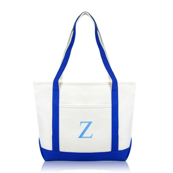 Dalix Medium Personalized Tote Bag Monogrammed Initial Letter - Z