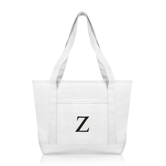 Dalix Medium Personalized Tote Bag Monogrammed Initial Letter - Z