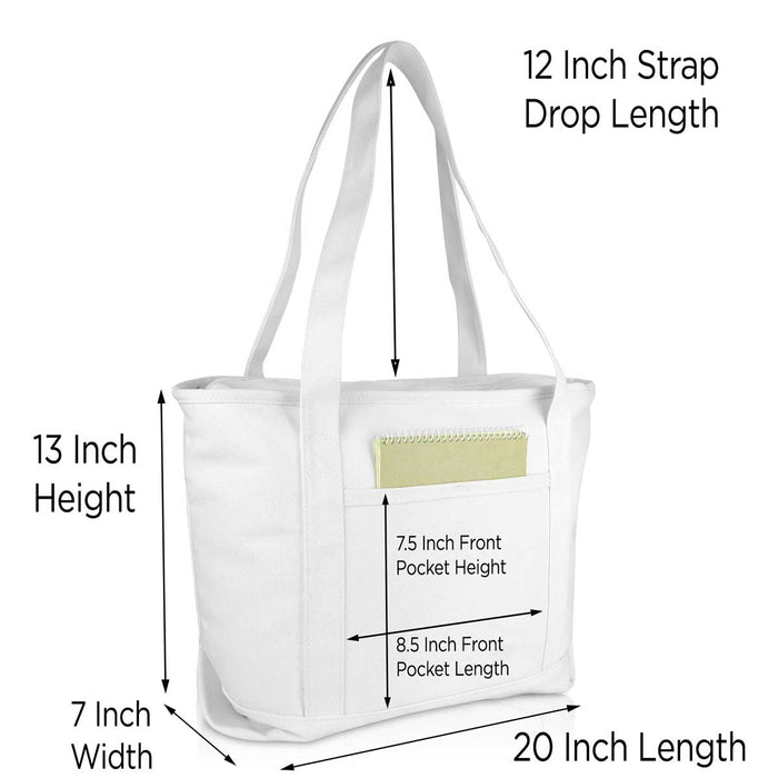 Dalix  Daily Shoulder Tote Bag Premium Cotton Canvas