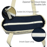 Dalix Striped D-Initial Tote Bag Womens Ballent Letter D