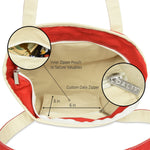 Dalix Striped D-Initial Tote Bag Womens Ballent Letter D