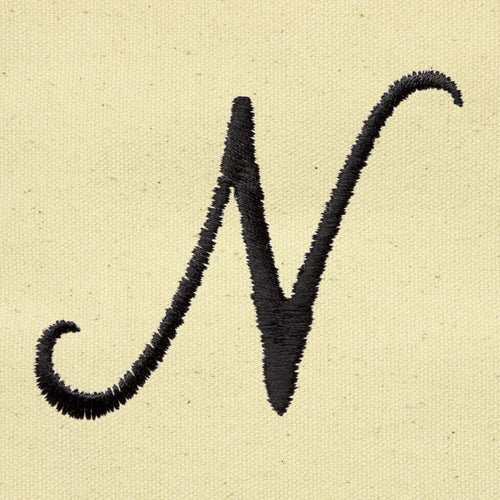 Dalix Striped N-Initial Tote Bag Womens Ballent Letter N