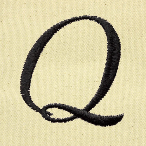 Dalix Striped Q-Initial Tote Bag Womens Ballent Letter Q