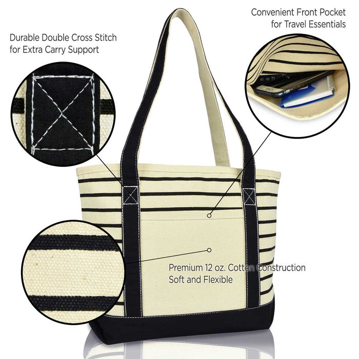 Dalix Striped Soft Tote