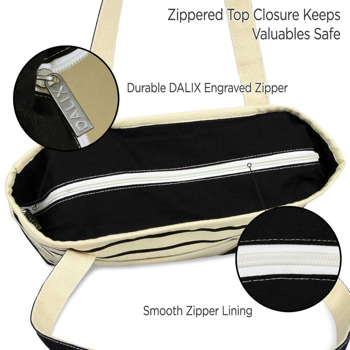 Dalix Striped Soft Tote