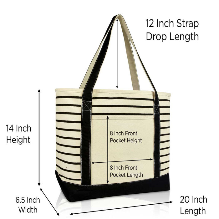 Dalix Striped Soft Tote