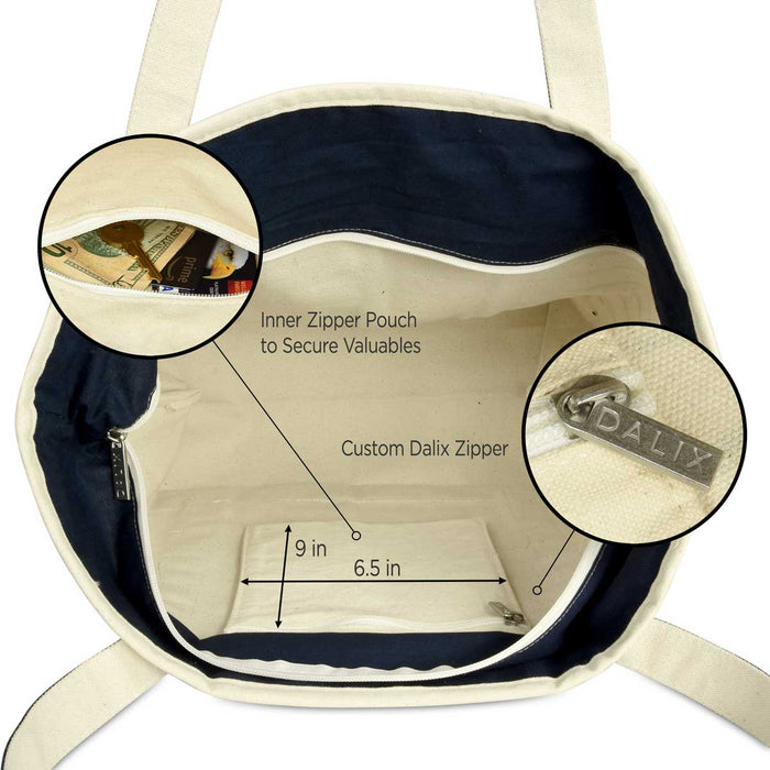 Dalix Striped Soft Tote