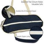Dalix Striped D-Initial Tote Bag Womens Ballent Letter D
