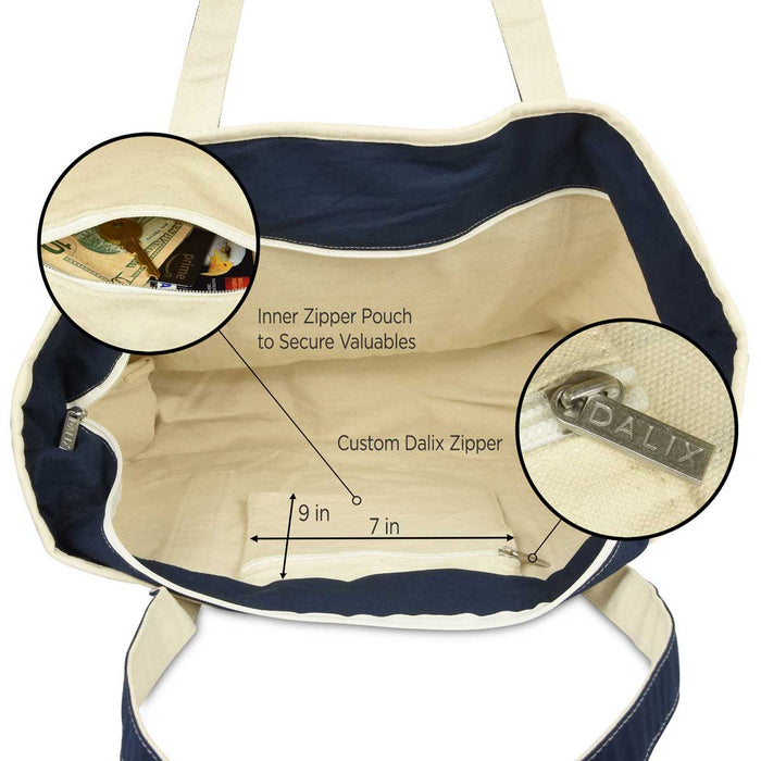 Dalix Striped Soft Tote