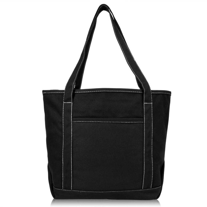Dalix  20" Solid Color Soft Canvas Tote Bag