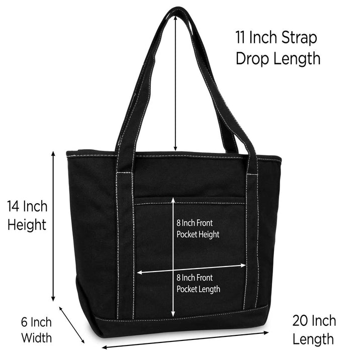 Dalix  20" Solid Color Soft Canvas Tote Bag