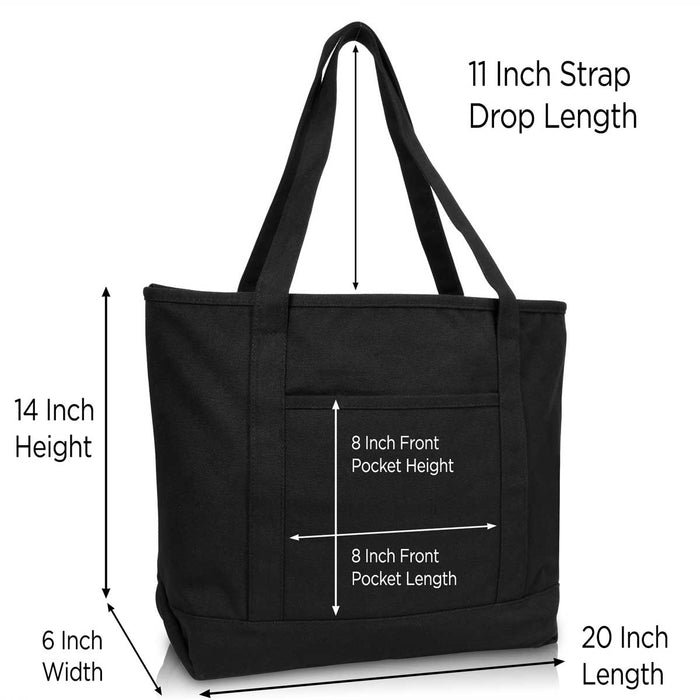 Dalix  20" Solid Color Soft Canvas Tote Bag