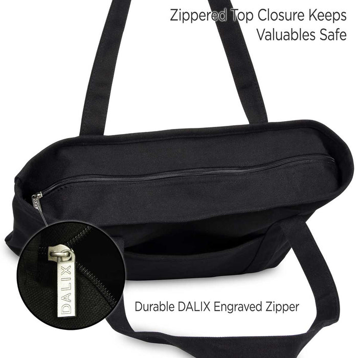 Dalix  20" Solid Color Soft Canvas Tote Bag