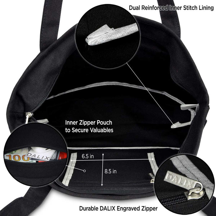 Dalix  20" Solid Color Soft Canvas Tote Bag