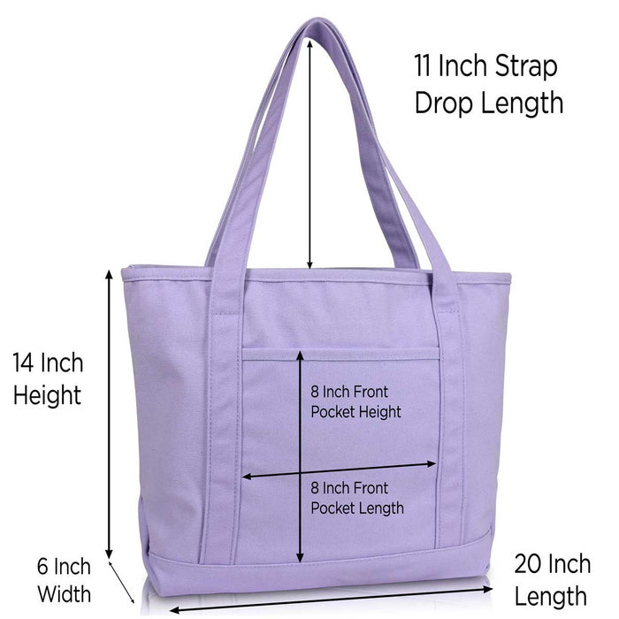 Dalix  20" Solid Color Soft Canvas Tote Bag