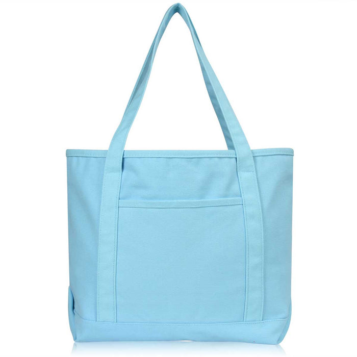 Dalix  20" Solid Color Soft Canvas Tote Bag