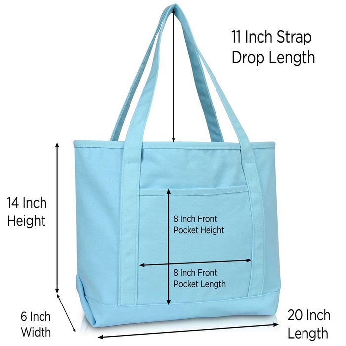 Dalix  20" Solid Color Soft Canvas Tote Bag