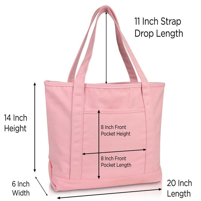 Dalix  20" Solid Color Soft Canvas Tote Bag