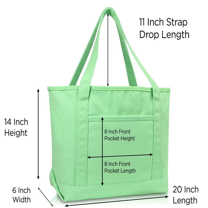 Dalix  20" Solid Color Soft Canvas Tote Bag