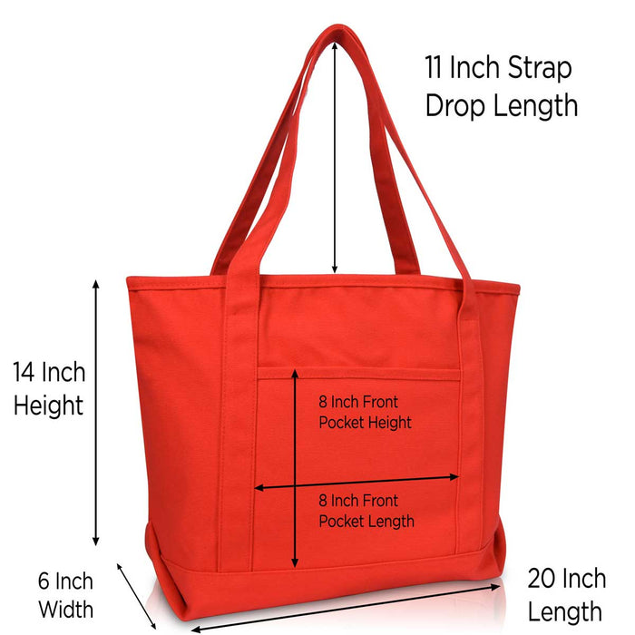 Dalix  20" Solid Color Soft Canvas Tote Bag