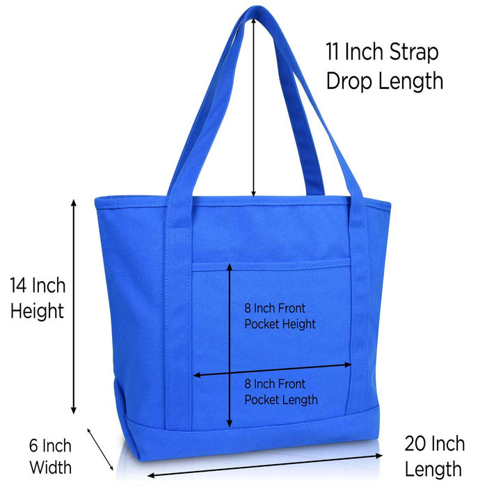 Dalix  20" Solid Color Soft Canvas Tote Bag