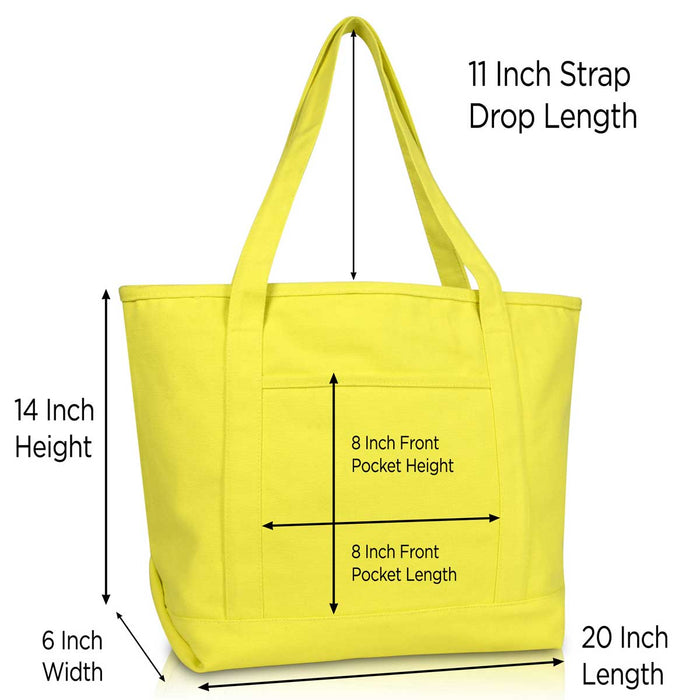 Dalix  20" Solid Color Soft Canvas Tote Bag